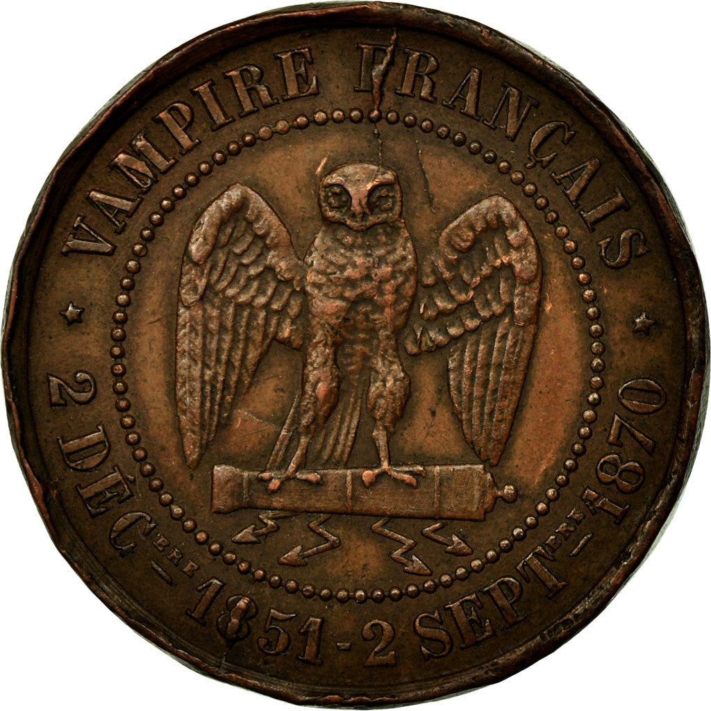 Coin, France, 5 Centimes, 1871, Paris, Satirique, AU(55-58), Bronze
