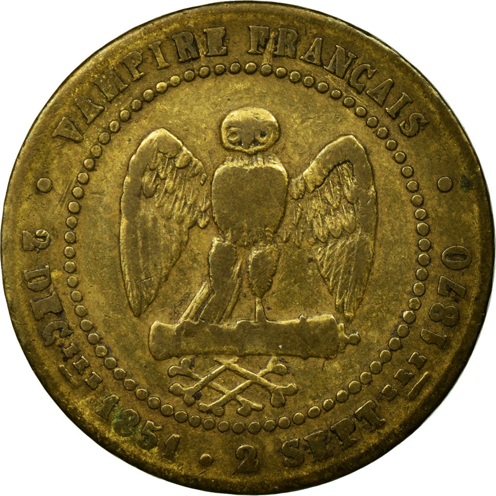 Coin, France, Napoleon III, Module de 5 Centimes, 1870, Satirique, EF(40-45)