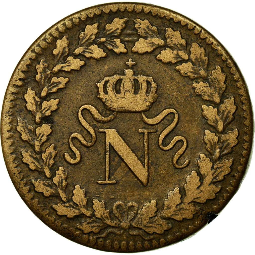 Coin, France, Napoleon I, Decime, 1815, Strasbourg, VF(30-35), Bronze