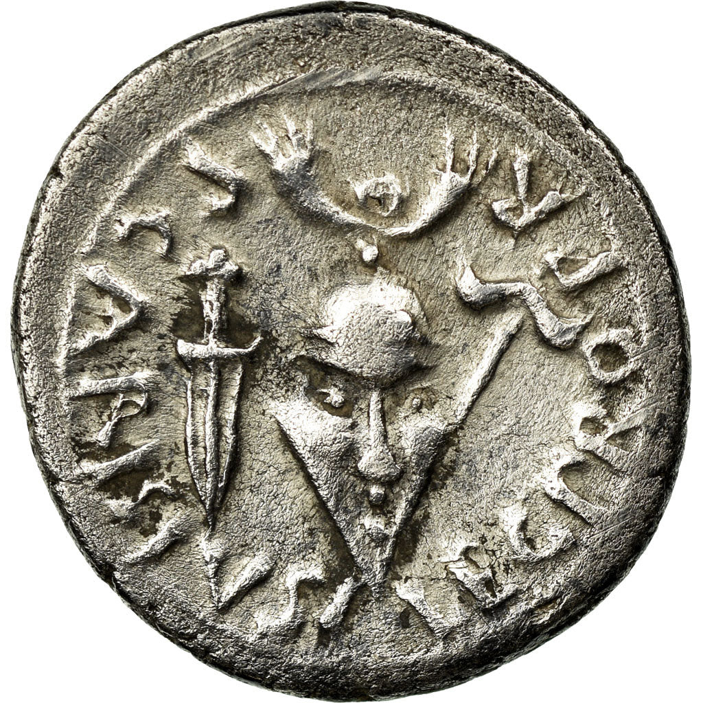 Coin, Augustus, Denarius, 27-14 BC, Emerita, AU(50-53), Silver