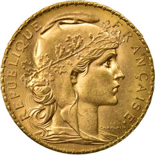 Moeda, França, Marianne, 20 Francs, 1914, MS(60-62), Dourado, KM:857