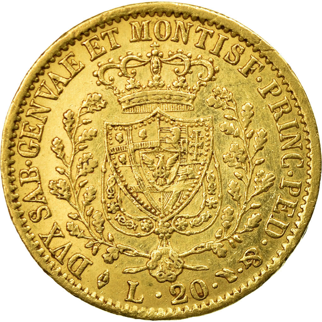 Monnaie, États italiens, SARDINIA, Carlo Felice, 20 Lire, 1828, Torino, TTB
