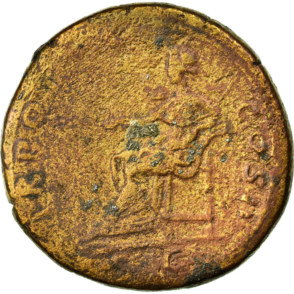Moneta, Trajan, Sesterzio, MB, Rame, Cohen:611
