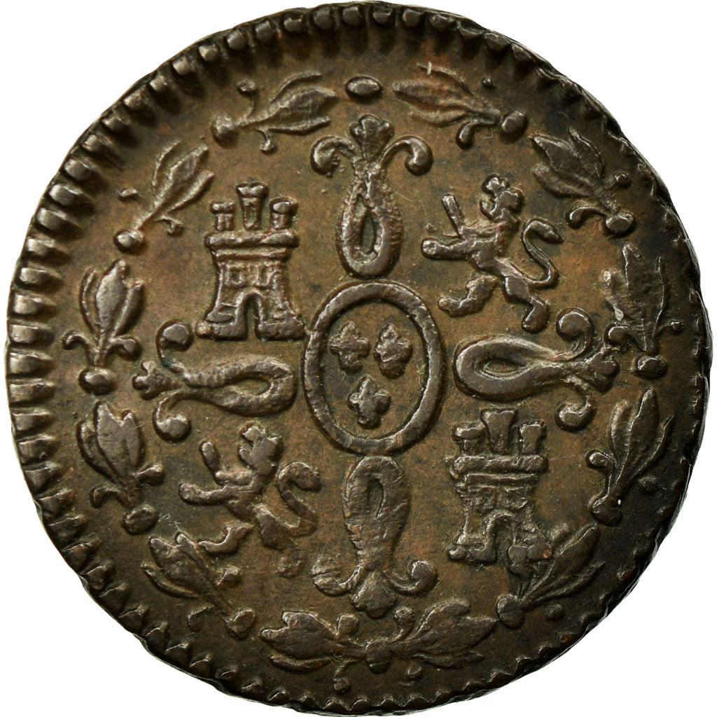 Coin, Spain, Ferdinand VII, 2 Maravedis, 1833, Segovia, AU(55-58), Copper