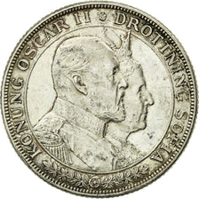 Coin, Sweden, Oscar II, 2 Kronor, 1907, EF(40-45), Silver, KM:776