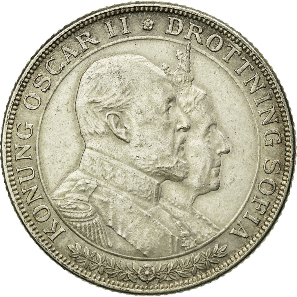 Monnaie, Suède, Oscar II, 2 Kronor, 1907, SUP, Argent, KM:776