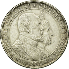 Monnaie, Suède, Oscar II, 2 Kronor, 1907, SUP, Argent, KM:776