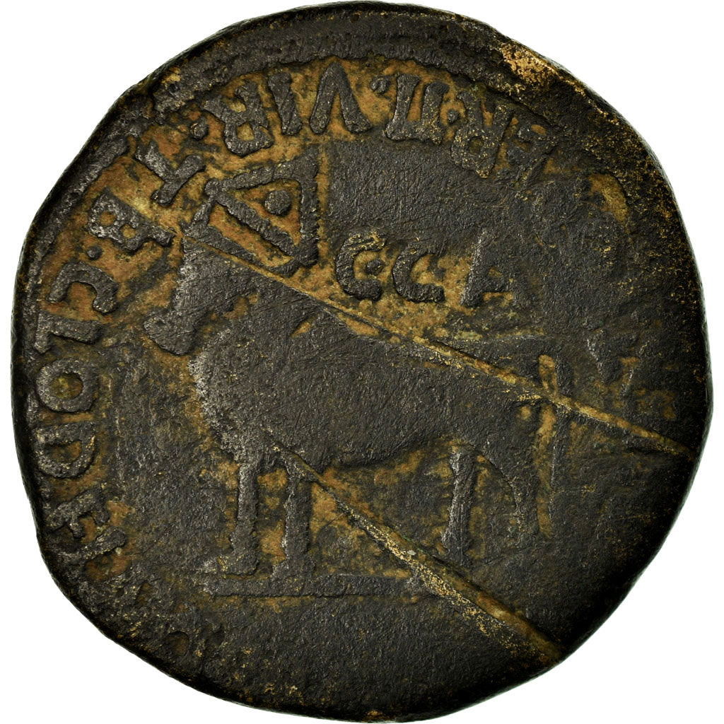 Moneta, Hiszpania, As, Caesaraugusta, F(12-15), Miedź
