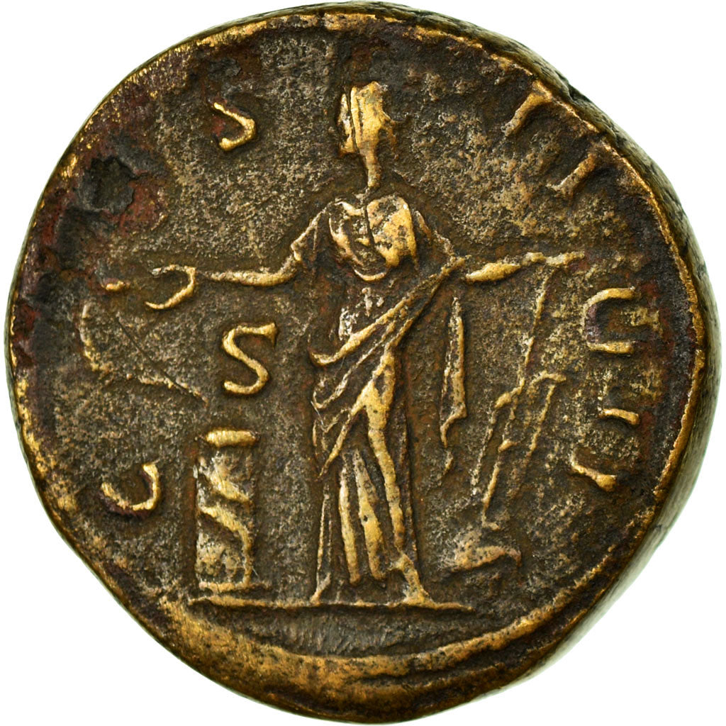 Coin, Antoninus Pius, Dupondius, EF(40-45), Copper, Cohen:279