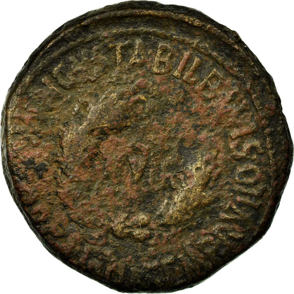 Moneta, Hiszpania, Tiberius, As, Bilbilis, VF(20-25), Miedź