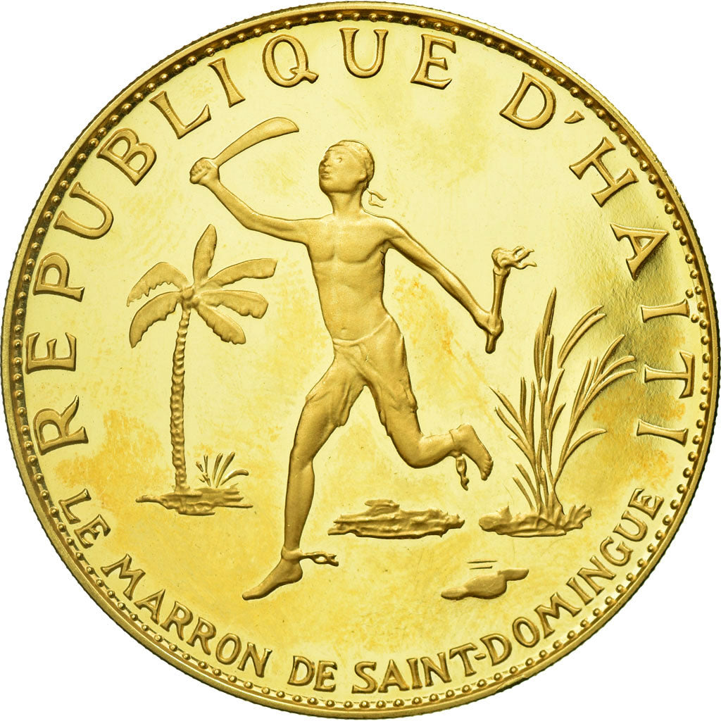 Moneda, Haití, 200 Gourdes, 1967, SC, Oro, KM:70
