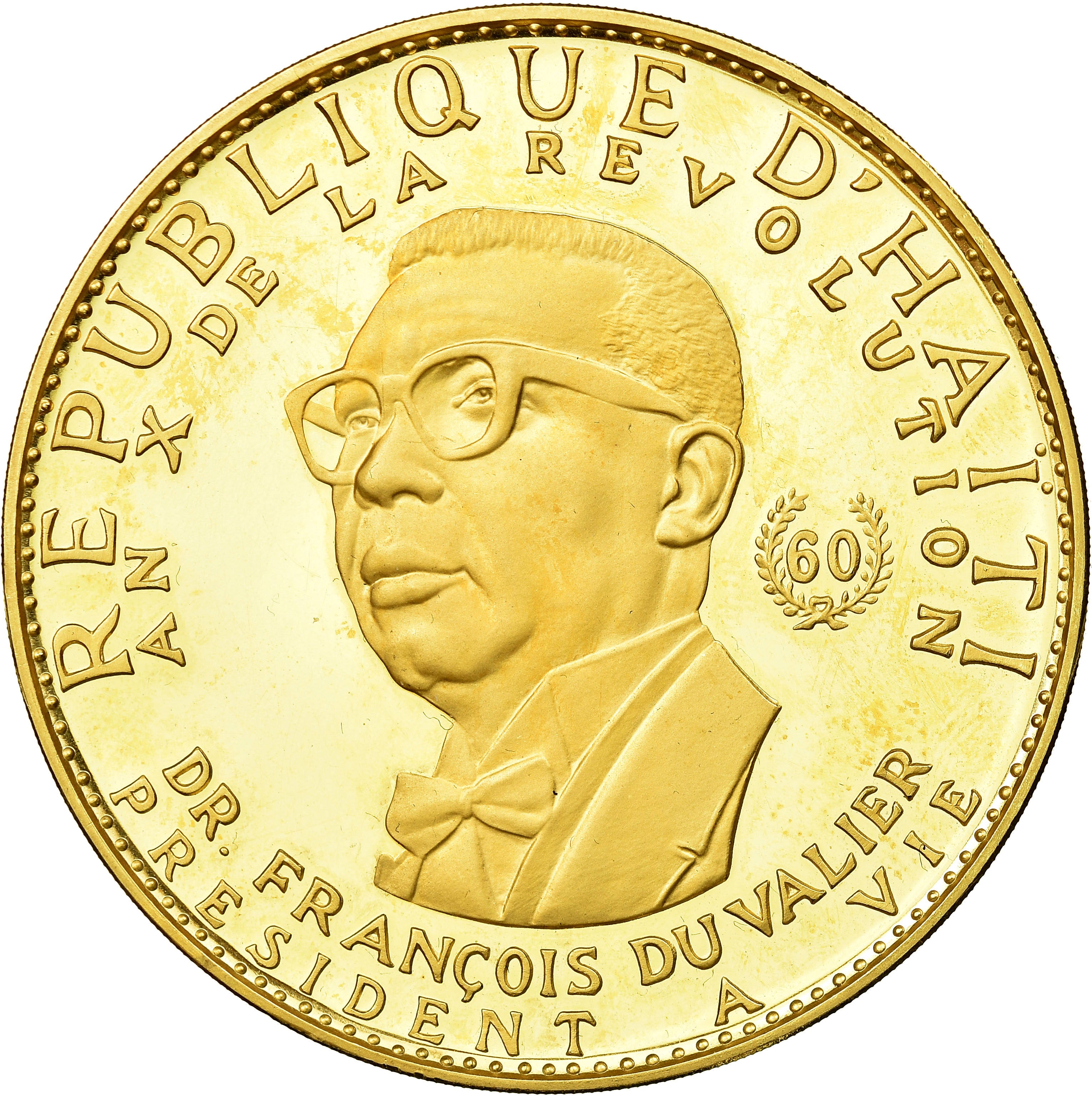Monnaie, Haïti, 1000 Gourdes, 1967, SPL, Or, KM:71
