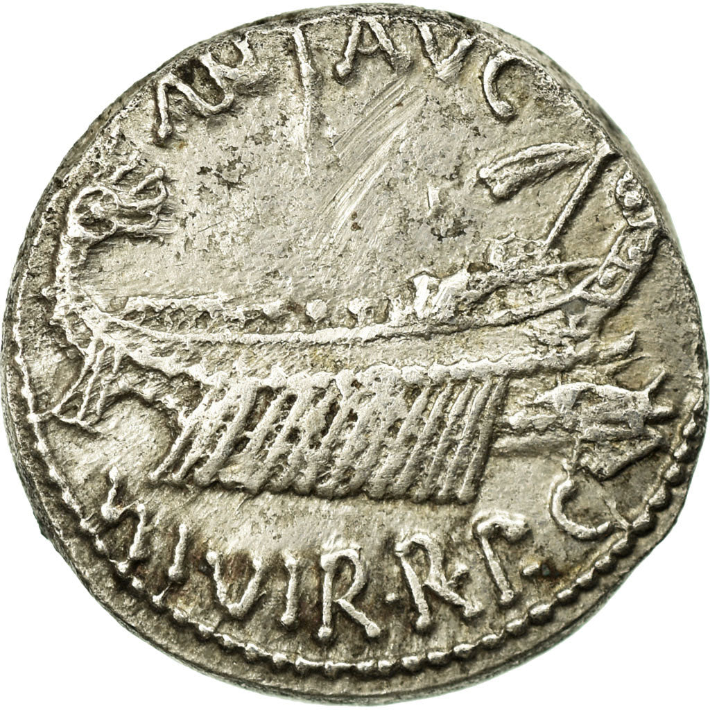 Monnaie, Marc Antoine, Denier, 32-31 BC, Atelier incertain, TTB, Argent