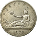 Moneda, España, Provisional Government, 5 Pesetas, 1870, Madrid, BC+, Plata