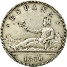 Coin, Spain, Provisional Government, 5 Pesetas, 1870, Madrid, EF(40-45), Silver