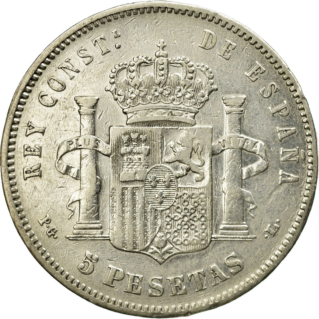 Coin, Spain, Alfonso XIII, 5 Pesetas, 1893, Madrid, VF(30-35), Silver, KM:700