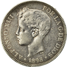 Moneda, España, Alfonso XIII, 5 Pesetas, 1898, Madrid, MBC, Plata, KM:707