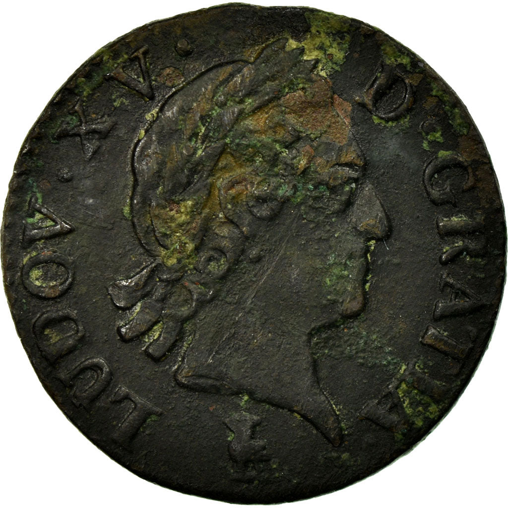 Monnaie, France, Louis XV, Liard à la vieille tête, Liard, 1771, Troyes, TTB