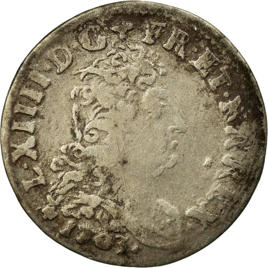 Munten, Frankrijk, Louis XIV, 5 Sols aux insignes, 5 Sols, 1/16 ECU, 1703