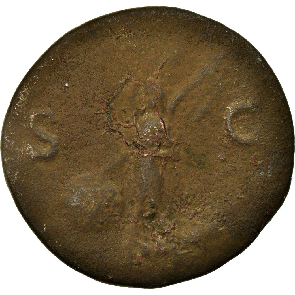 Coin, Nero, As, 66, Rome, F(12-15), Copper, RIC:543
