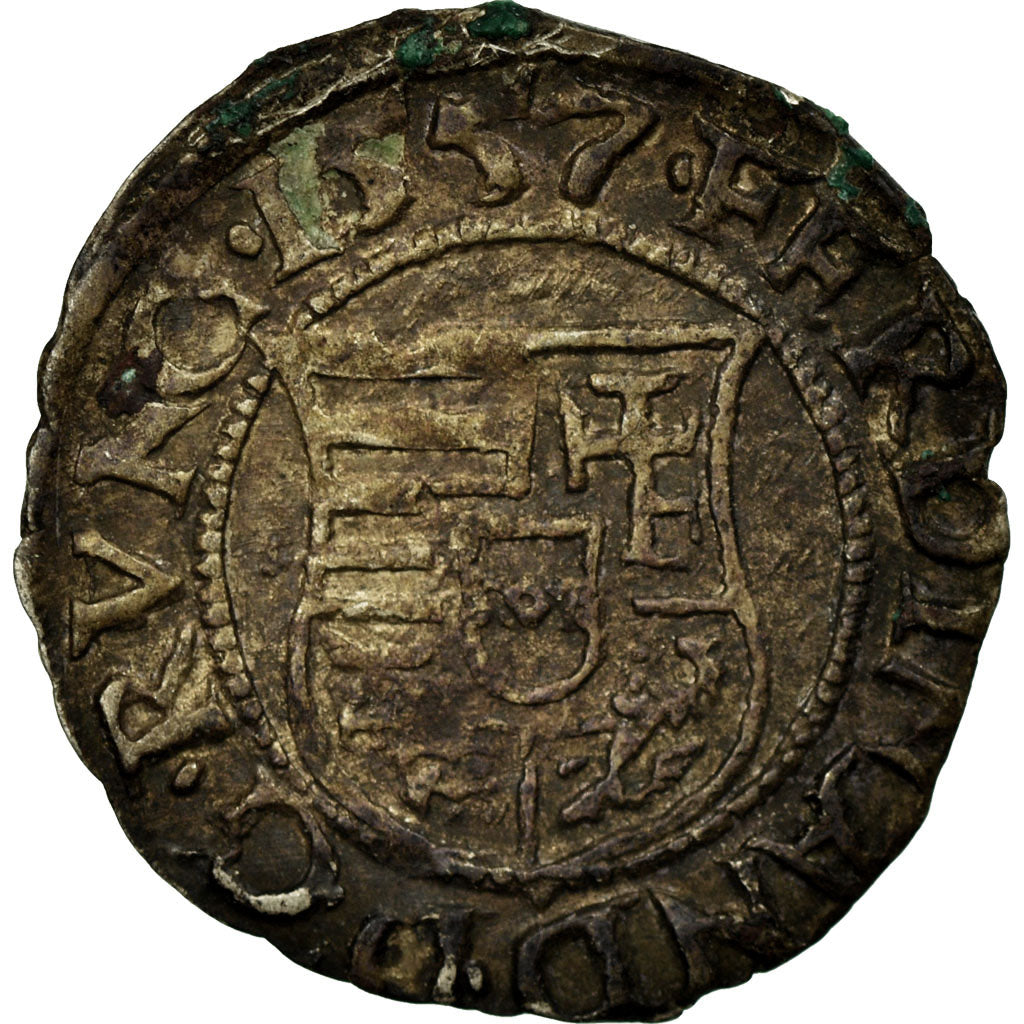 Moeda, Hungria, Denarius, 1557, EF(40-45), Prata