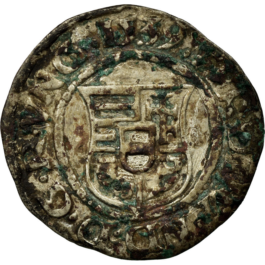 Monnaie, Hongrie, Denier, 1539, TTB, Argent