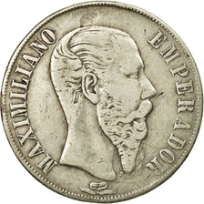 Coin, Mexico, Maximilian, Peso, 1867, Mexico City, VF(30-35), Silver, KM:388.1