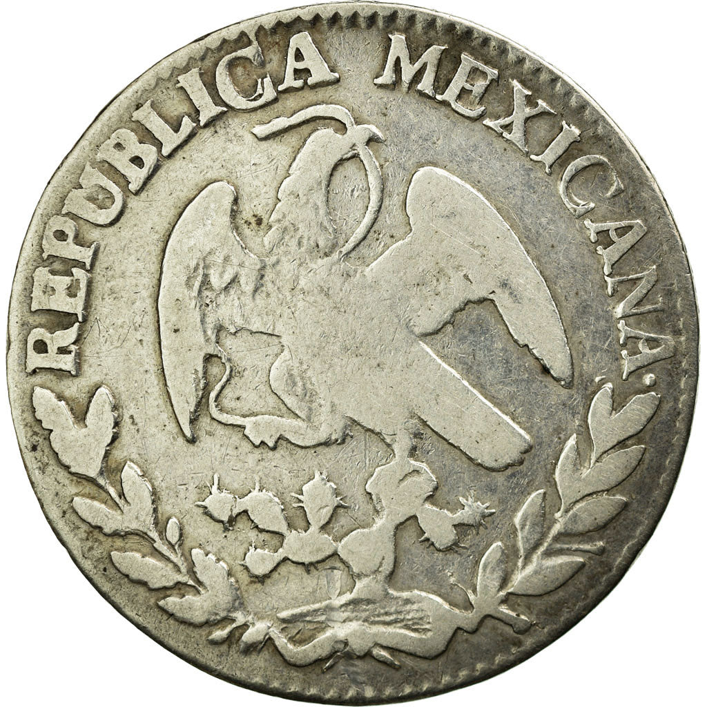 Moneta, Messico, 2 Reales, 1862, Zacatecas, MB, Argento, KM:374.12
