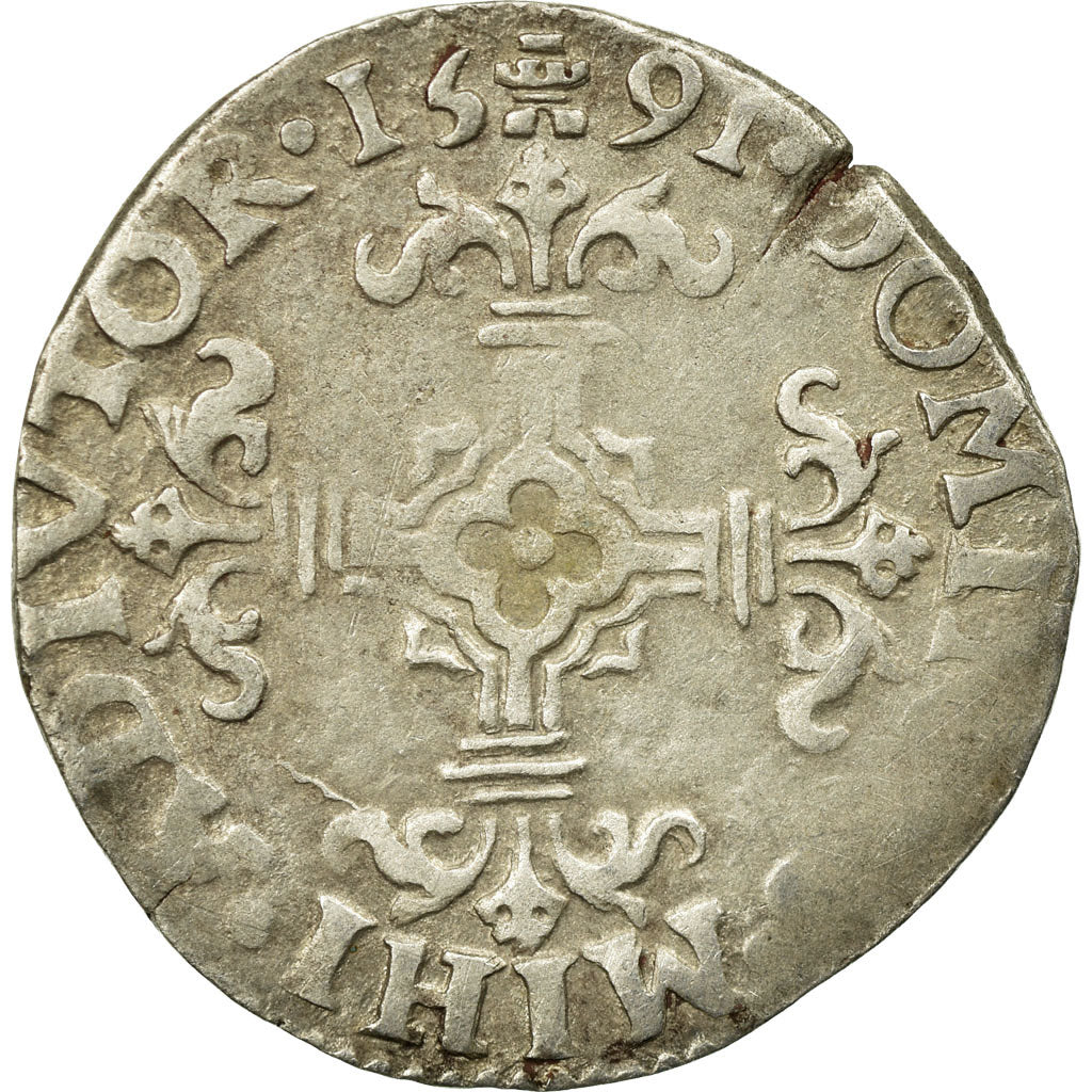 Coin, Belgium, 1/20 Ecu, 1591, Tournai, VF(30-35), Silver