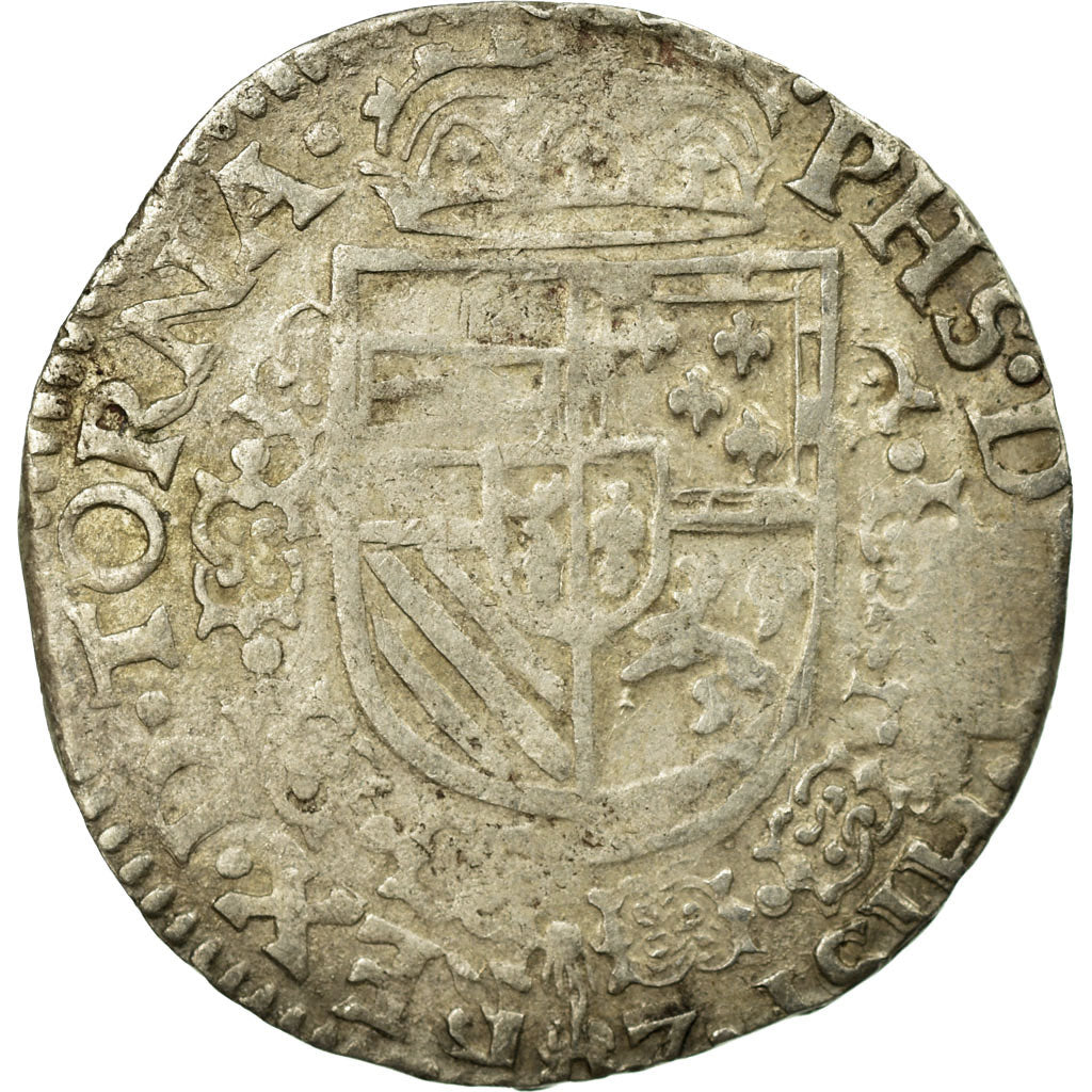 Coin, Belgium, 1/20 Ecu, 1590, Tournai, VF(30-35), Silver