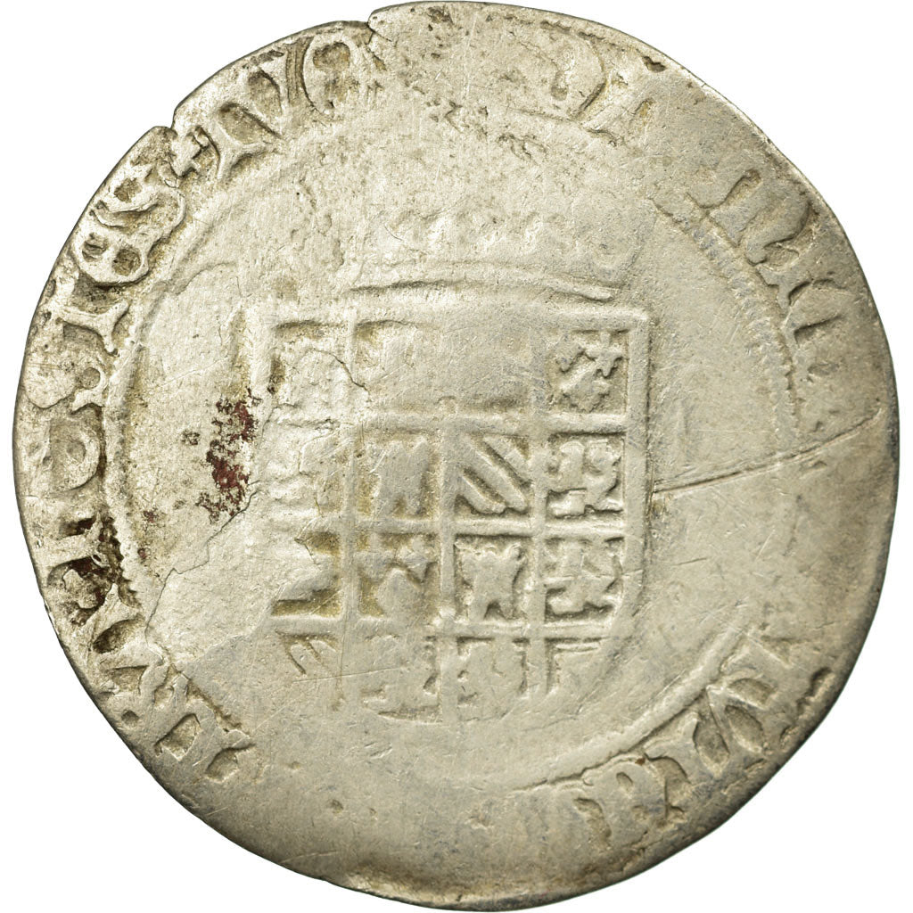 Monnaie, Belgique, Charles Quint, 1/2 Réal, Anvers, TB, Argent, Boudeau:2296