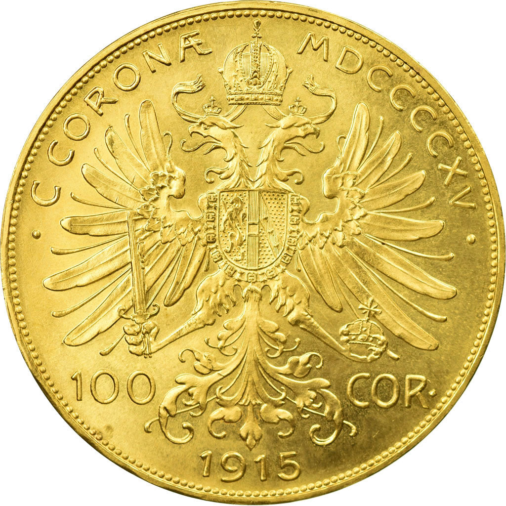 Monnaie, Autriche, Franz Joseph I, 100 Corona, 1915, SPL+, Or, KM:2819