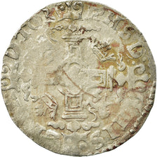 Moneda, Países Bajos españoles, Philip II, Double Patard, Tournai, BC+, Plata