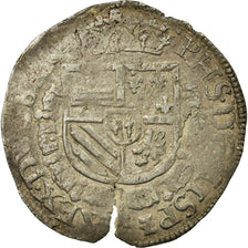 Monnaie, Pays-Bas espagnols, Philippe II, 1/20 Ecu, Anvers, TB, Argent