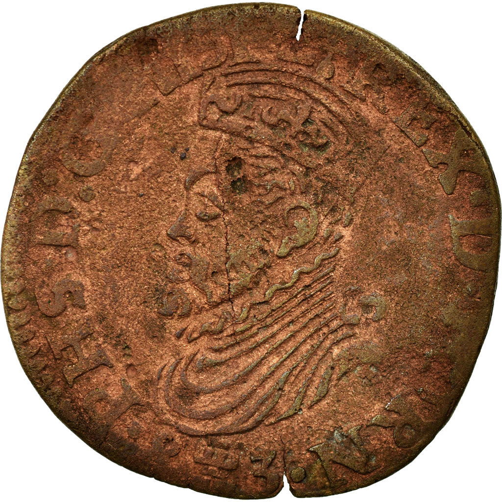 Coin, Belgium, Liard, 1583, Tournai, VF(20-25), Copper