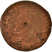 Münze, Spanische Niederlande, Philip II, Liard, 1584, Anvers, SGE+, Kupfer