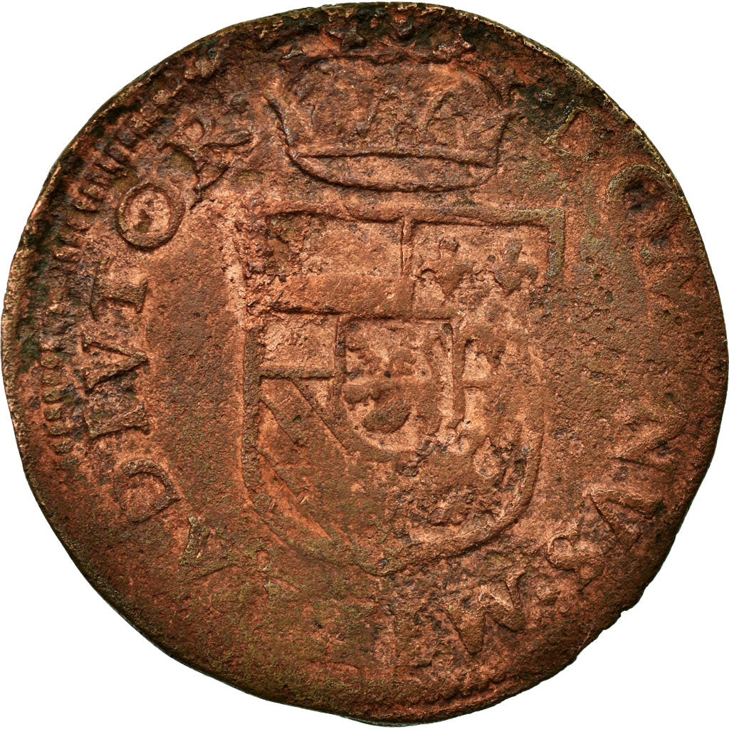 Moneta, Paesi Bassi Spagnoli, Philip II, Liard, 1584, Anvers, B+, Rame