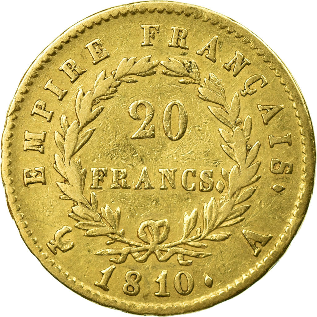 Moneta, Francja, Napoléon I, 20 Francs, 1810, Paris, VF(30-35), Złoto