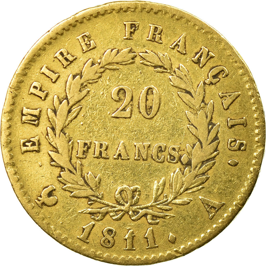 Monnaie, France, Napoléon I, 20 Francs, 1811, Paris, TB+, Or, Gadoury:1025