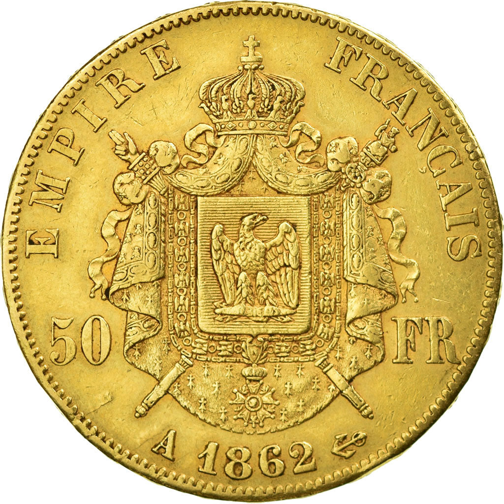 Monnaie, France, Napoleon III, Napoléon III, 50 Francs, 1862, Paris, TTB+, Or