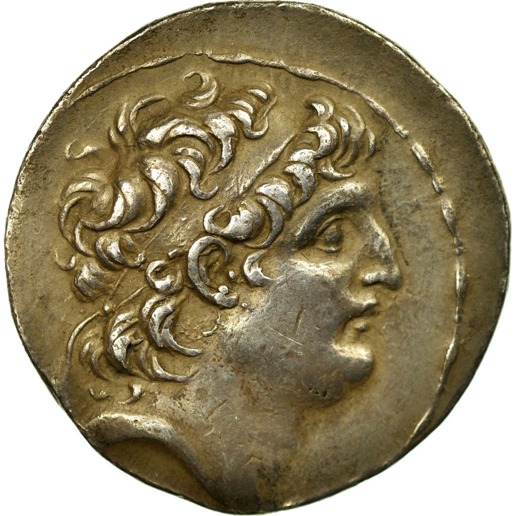 Moneta, Antiochos VII, Tetradrachm, 138-129 AV JC, Tyre, AU(50-53), Srebro, SNG