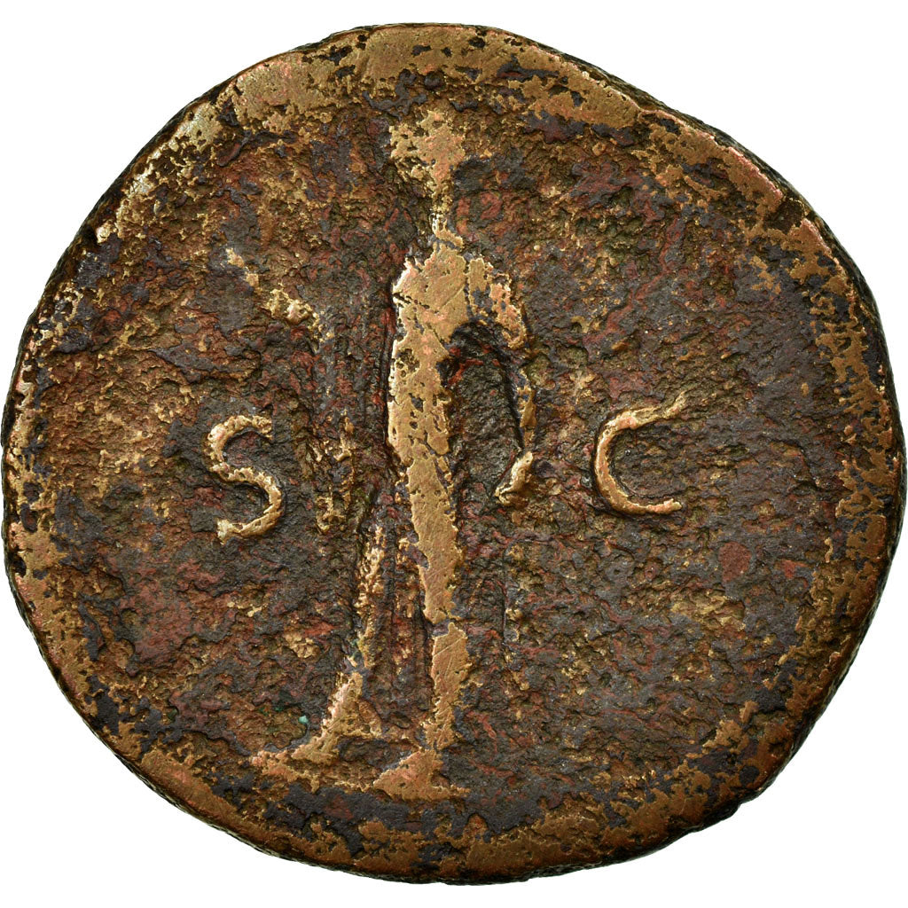 Coin, Domitian, As, 77-78, Lyon - Lugdunum, F(12-15), Copper, RIC:1290