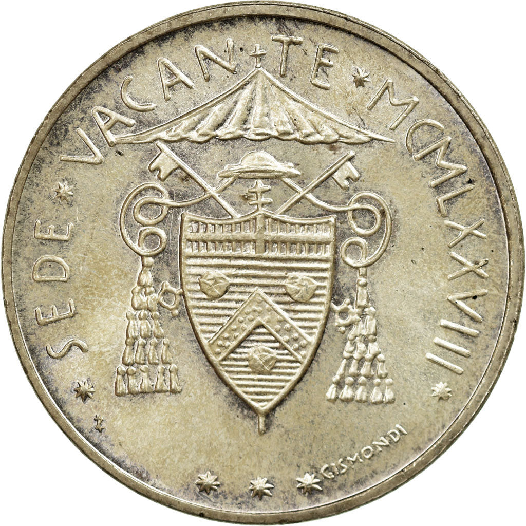 Monnaie, Cité du Vatican, Sede Vacante, 500 Lire, 1978, Roma, SPL, Argent