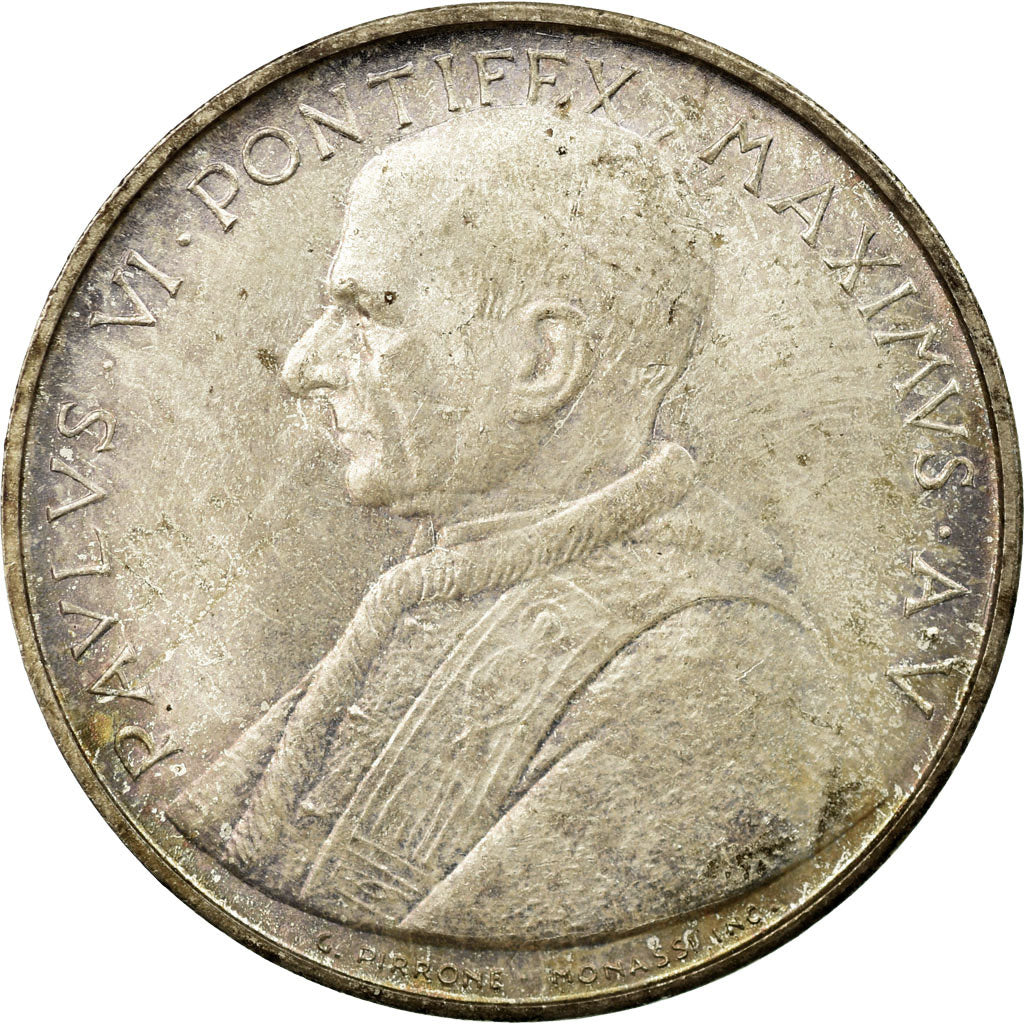 Moeda, CIDADE DO VATICANO, Paul VI, 500 Lire, 1967, Roma, MS(63), Prata, KM:99