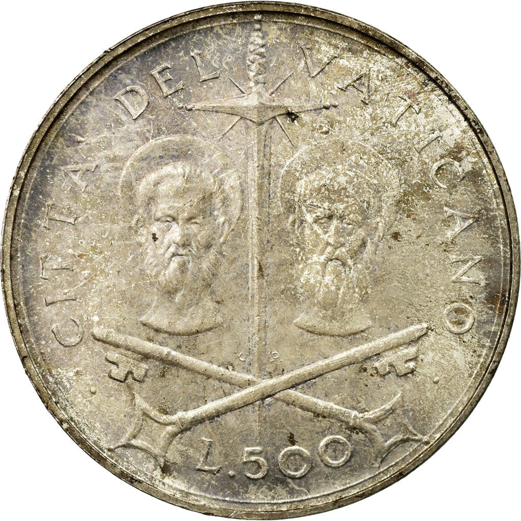 Moeda, CIDADE DO VATICANO, Paul VI, 500 Lire, 1967, Roma, MS(63), Prata, KM:99