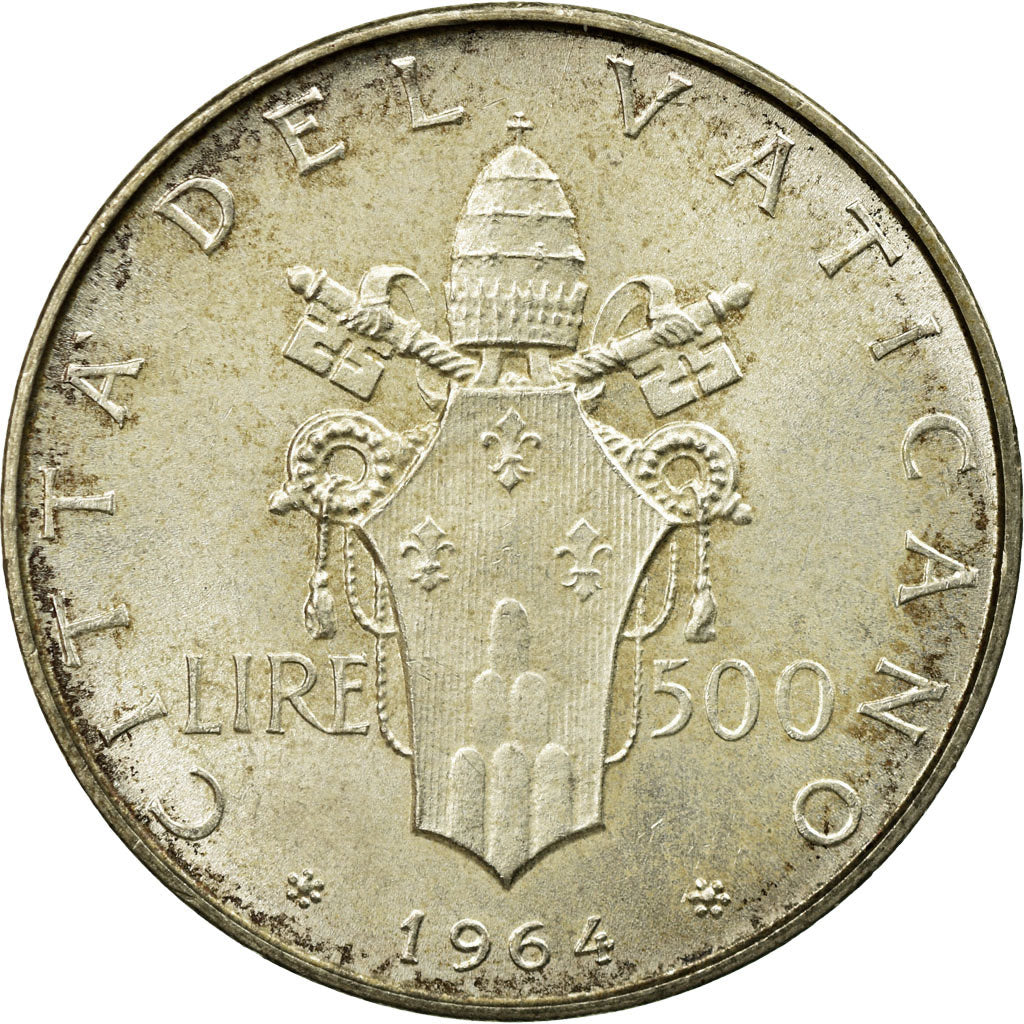 Moneta, CITTÀ DEL VATICANO, Paul VI, 500 Lire, 1964, Roma, SPL, Argento