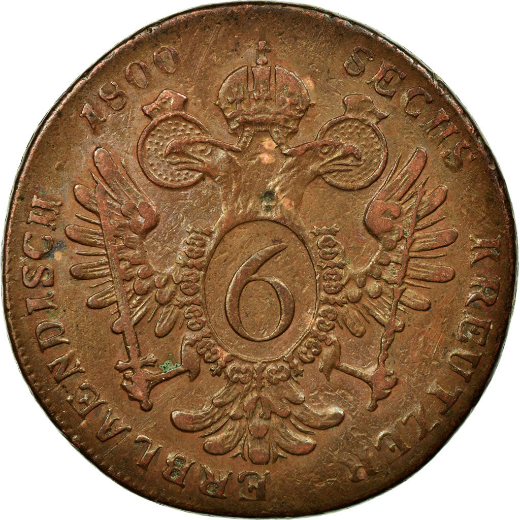 Coin, Austria, Franz II (I), 6 Kreuzer, 1800, VF(30-35), Copper, KM:2128