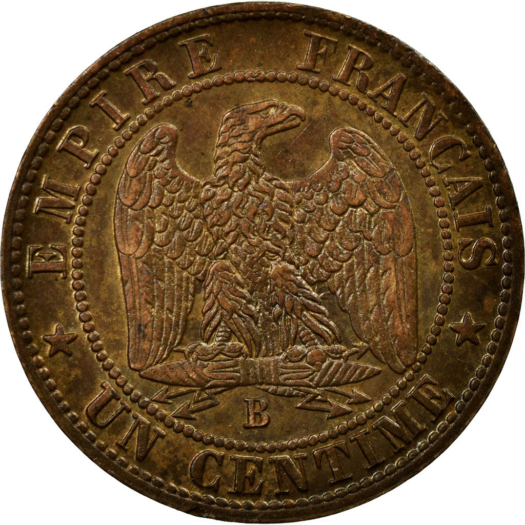 Moneta, Francja, Napoleon III, Napoléon III, Centime, 1855, Rouen, AU(55-58)