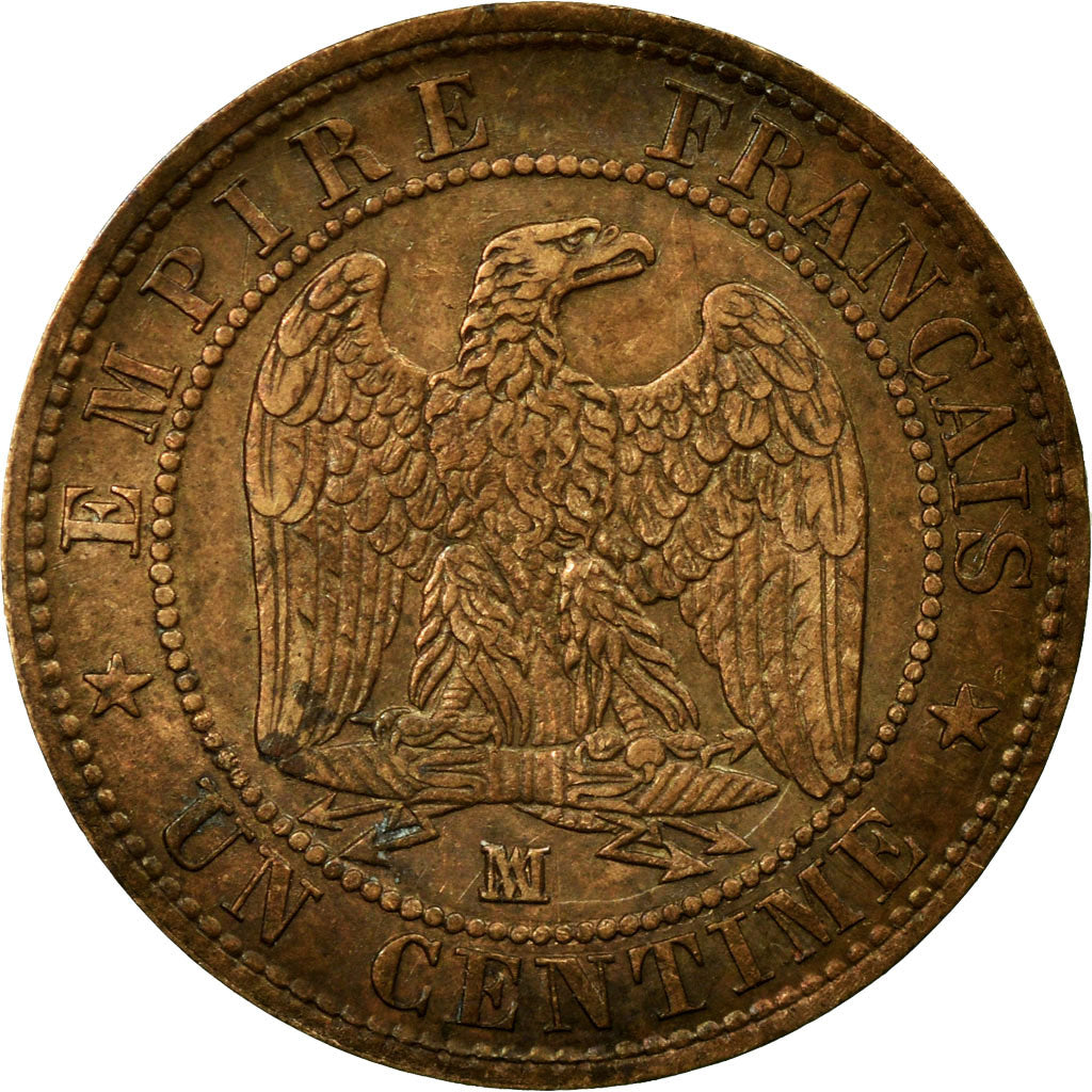 Moeda, França, Napoleon III, Napoléon III, Centime, 1857, Marseille