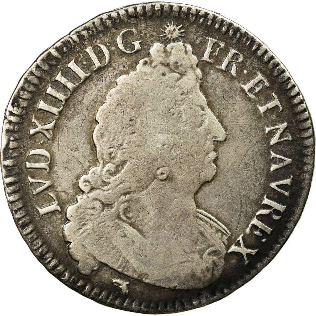 Coin, France, Louis XIV, 1/2 Écu aux insignes, buste du type aux palmes, 1/2